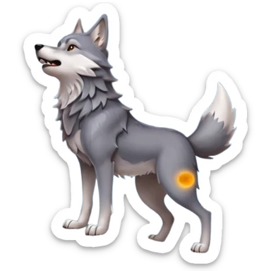 Real wolf howling at the moon sticker