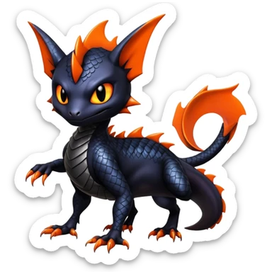 Shiny Epic Badass Gothic Noibat-Salandit-Litten-Hybrid sticker