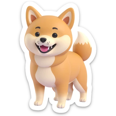 shiba inu standing, laughing sticker