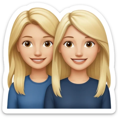 i want an emoji with 2 blonde girls like the movie "the holiday" They are not touching each other. One is Cameron Diaz, the tother Kate Winslet. They are friends.They have long hair. sticker