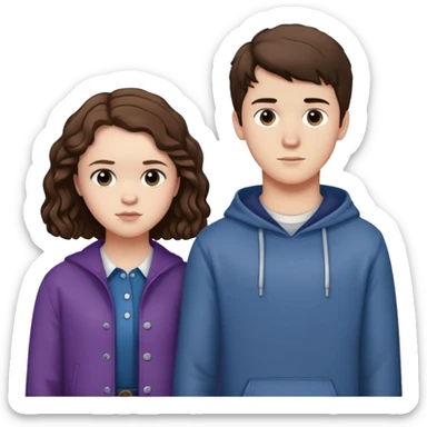 Hannah Baker and Clay Jensen together from 13 Reasons Why, teenage boy and girl standing side by side sticker