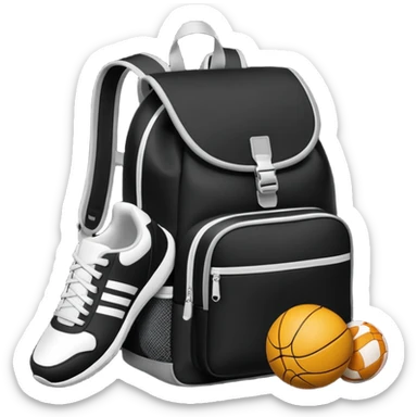 A special backpack with a separate compartment for the ball and sneakers sticker