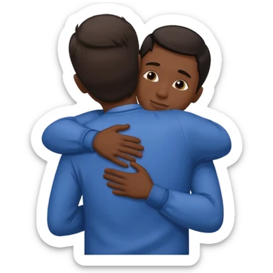 1White adult male dark hair and dark skin adult male, spooning naked ,rear view, kissing  sticker