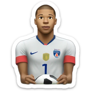 Mbappe entrain de soulever la coupe du monde et l euro en même temps sticker