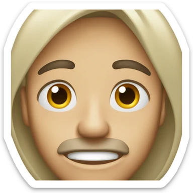 Raised eyebrows neutral mouth emoji sticker