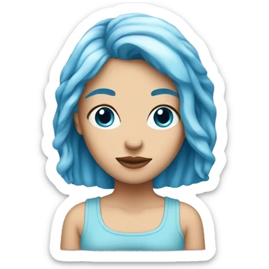 Face of a feminist white girl, blue hair feminst  sticker