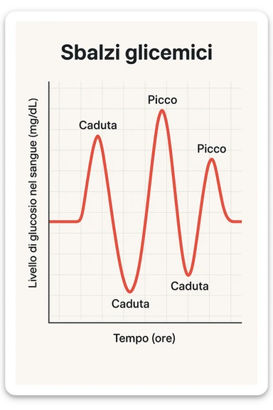 Sbalzi glicemici con grafico italiano sticker