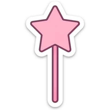 pink star wand sticker