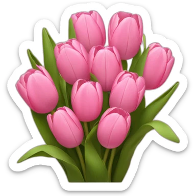 Bouquet of pink tulips sticker