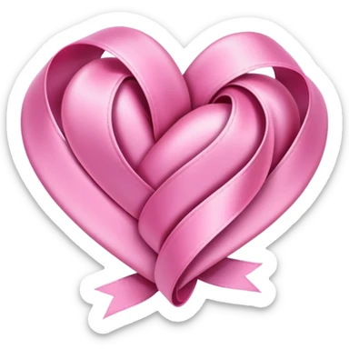 pink heart made out of ribbon sticker