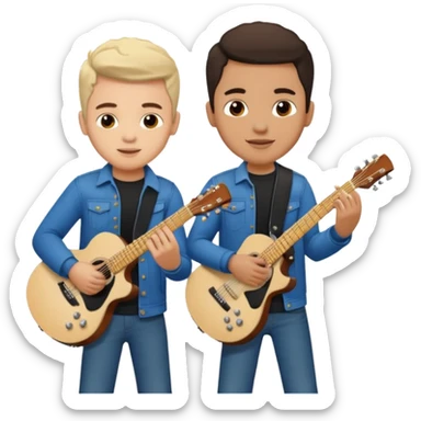 Junior H y Natanael Cano tocando la guitarra  sticker