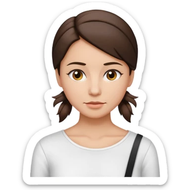 mom tie her brunette hair low and put on one side of shoulder  sticker