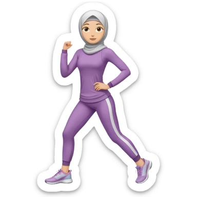 High resolution full body of a girl wearing a hijab and is a fitness trainer sticker