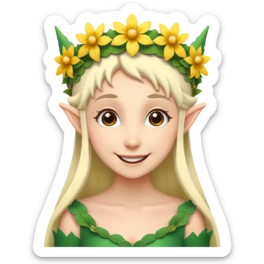 Elf with Flower Crown sticker