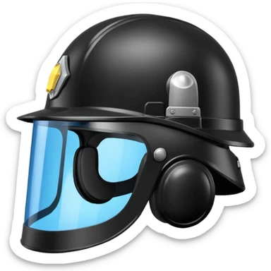 Police riot helmet with visor
 sticker