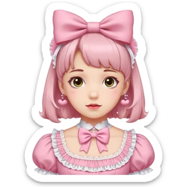 Fiyonklu ve pembe lolita giyen erkek çiz sticker