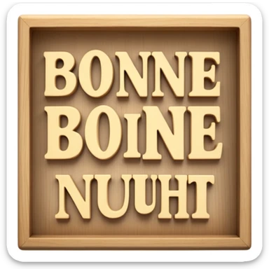 les mots 'Bonne Nuit' écrits en français avec les personnages du jeu Homescapes sticker