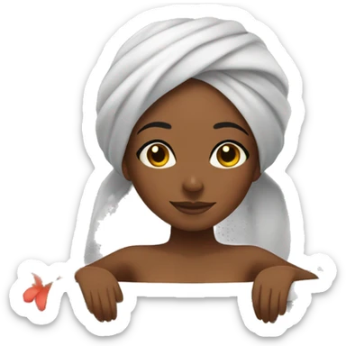 Brown girl relaxing spa sticker