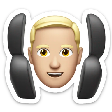 Red Tesla that says Eminem sticker