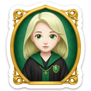Porträt from a slytherin in a golden frame sticker
