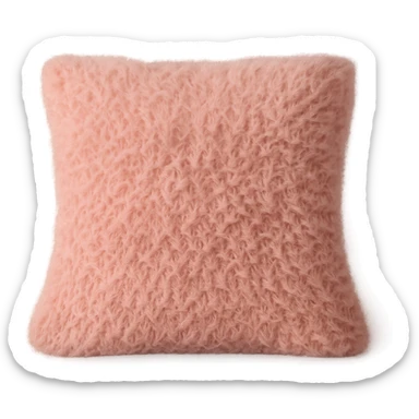 pink cozy wool throw pillow, soft and fluffy sticker