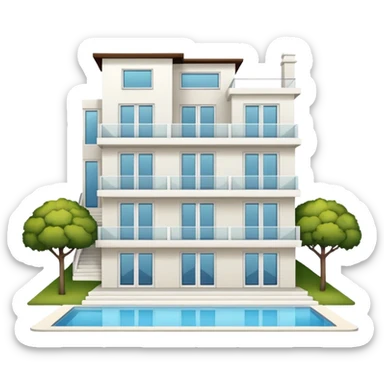 white 3 floor luxurious villa sticker
