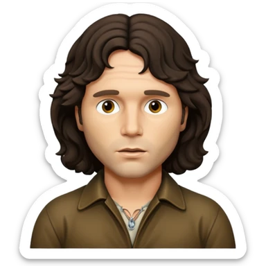 cinematic realistic aged Jim Morrison sticker