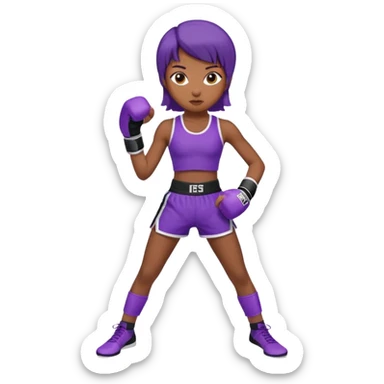 now make a girl whose black in purple kickboxin sticker