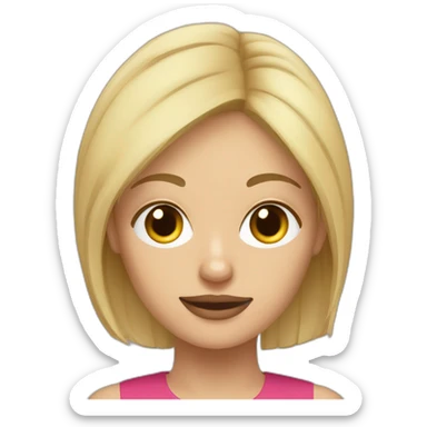 mujer rubia de pelo muy  corto con perro Chihuahua en los brazos sticker