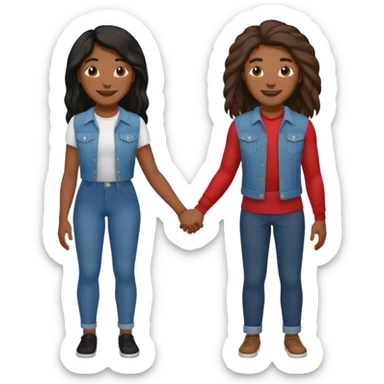 Black lesbian couple with one masculine and one feminine with long hair  sticker