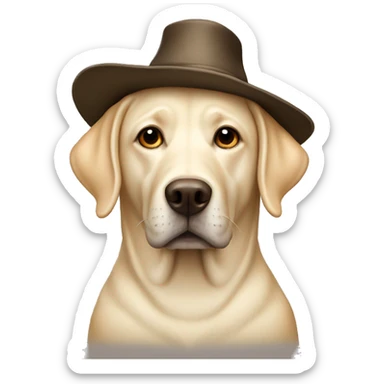 Cream lab wearing a pilgrim hat  sticker