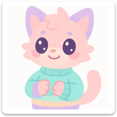 furry anthro character, cozy sweater, relaxed mood sticker