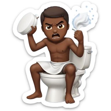 tung tung tung sahur beating up skibidi toilet sticker