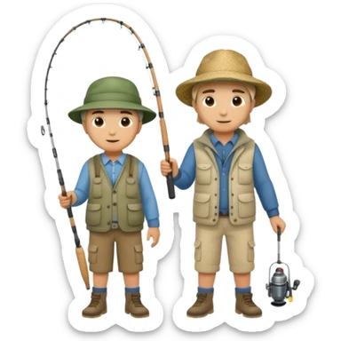 father and son fishing full body sticker
