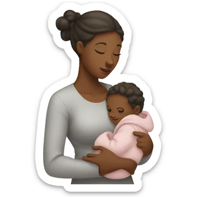 Mom holds the baby in her arms facing each other sticker