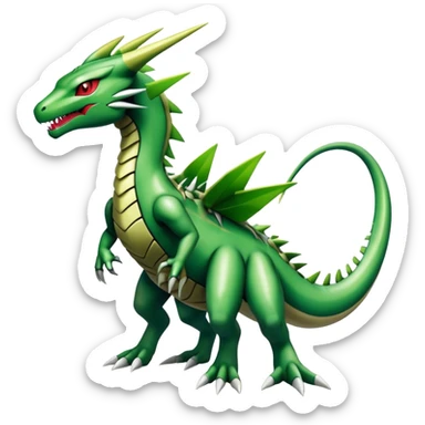  Cool Edgy Shiny Futuristic Ethereal Legendary Rayquaza-Digimon-Tyranitar-Flygon-hybrid full body sticker
