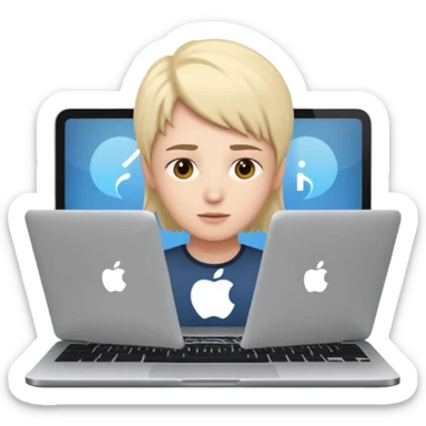 video meeting via laptop sticker