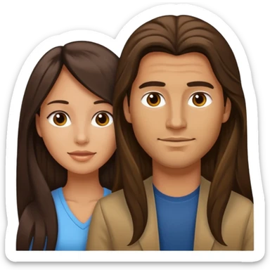 Brunette woman cock long haired man sticker