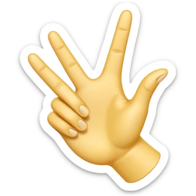 A 3D emoji in iOS emoji aesthetic style of a hand making a trigger-like gesture, with the index finger extended forward and the thumb raised upward, other fingers folded, clean white background, glossy and smooth Apple-style design sticker