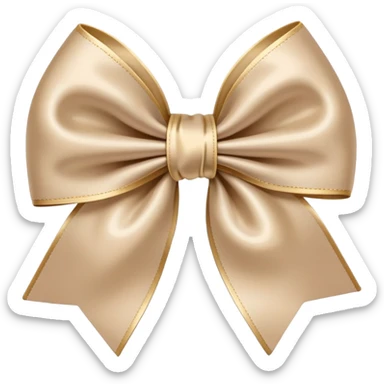 satin beige bow sticker