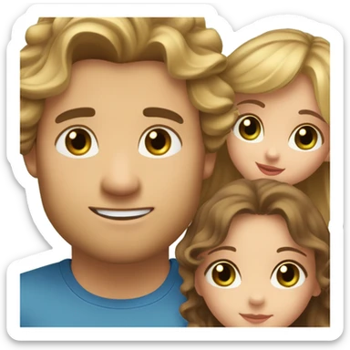 Family of 5:  Dad: Tall, brown hair/eyes, fair. Mom: Medium, blonde, green eyes, fair. Daughter 1: 3, long brown hair, brown eyes. Daughter 2: 2, curly blonde, blue eyes. Baby: 5 months, brown hair/eyes. sticker