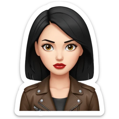 “Emoji girl, femme fatale, black hair. megan fox vibes sticker