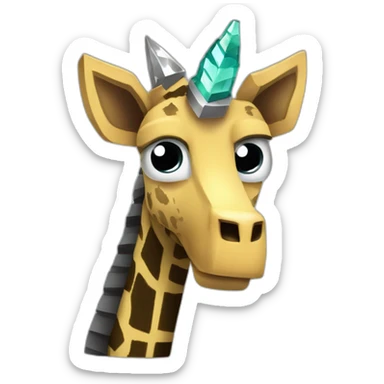 Minecraft Black Jiraffe Head With Diamond Unicorn Horn and Lazer Eyes sticker