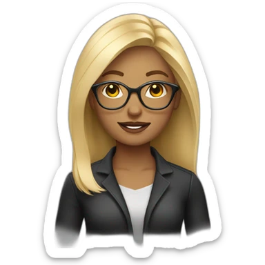 web design blonde with glasses sticker