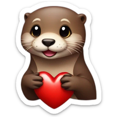 Otter with heart sticker