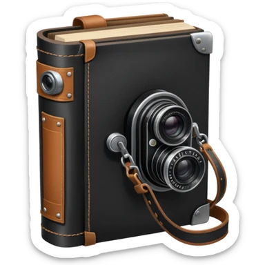 book and camera sticker