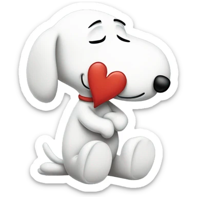 Snoopy being broken hearted  sticker