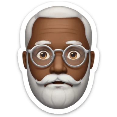 bald headed silver beard black man glasses sticker