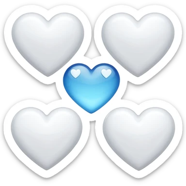 White hearts sticker
