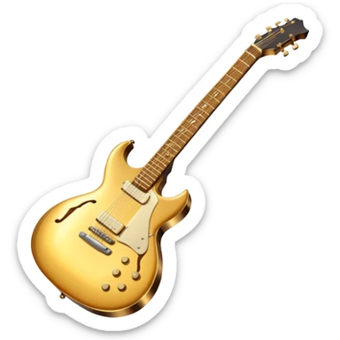 cinematic-realistic-guitar,-polished-metal,-warm-golden-reflections-dancing-along-its-surface,-soft-hands-carefully-positioned-over-the-keys,-glowing-with-an-elegant-and-airy-charm. sticker